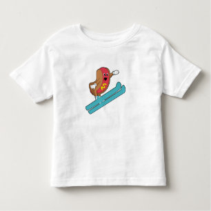 Camiseta Hotdog como saltador de Esqui com Ski.PNG