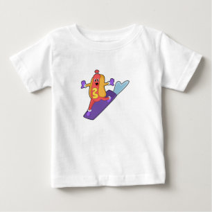 Camiseta Hotdog como Snowboarder com Sonowboard