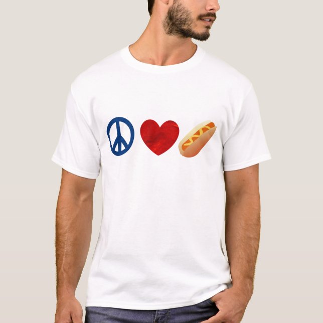Camiseta Hotdog do amor da paz (Frente)