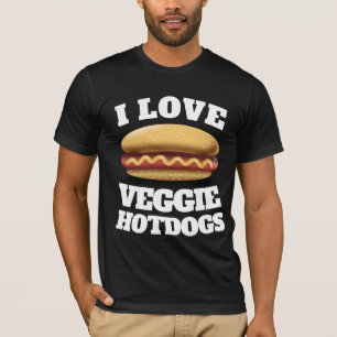 CAMISETA HOTDOG EU AMO VEGGIE HOTDOGS VEGAN T SHIRTS
