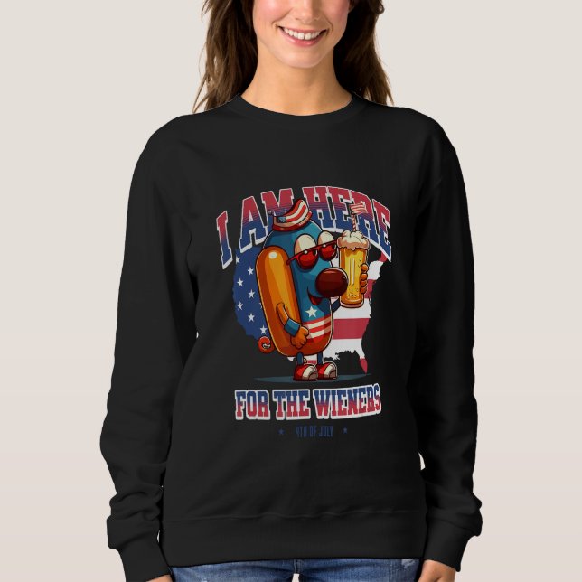 Camiseta Hotdog Funny Wiener 4th of July Patriotic (Frente)