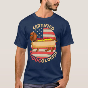 Camiseta Hotdogologista certificado Funny HOT DOG Dachshund