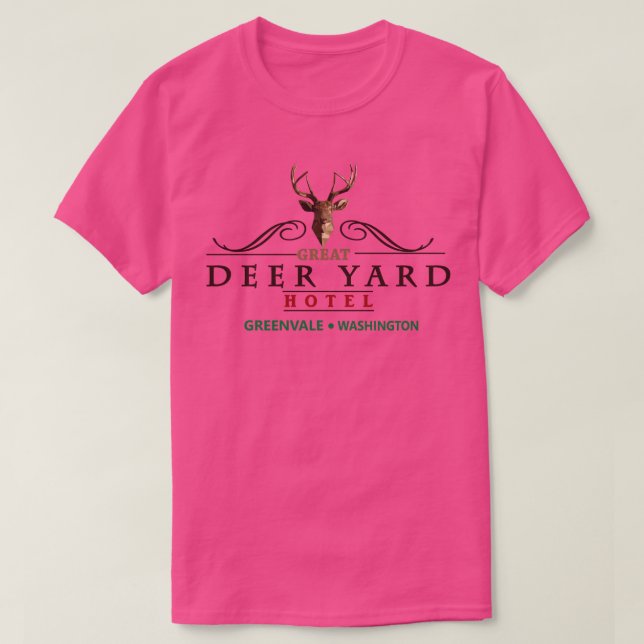 Camiseta Hotel Deer Yard, Excelente de premonição mortal (Frente do Design)