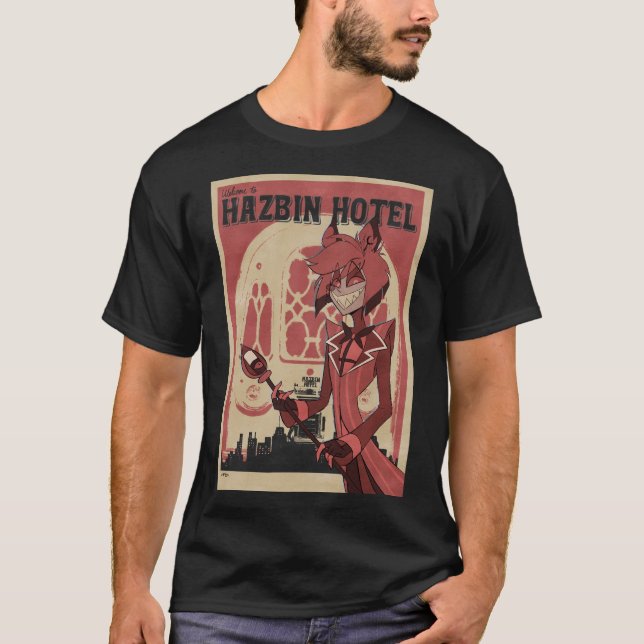 Camiseta Hotel Hazbin Alastor Estilo Retro (Frente)