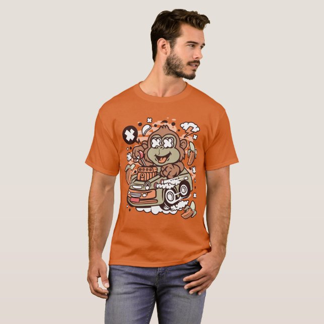 Camiseta Hotrod macaco (Frente Completa)