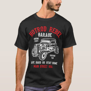 Camiseta Hotrod Rebel Automotive Nostalgia Old Car 4