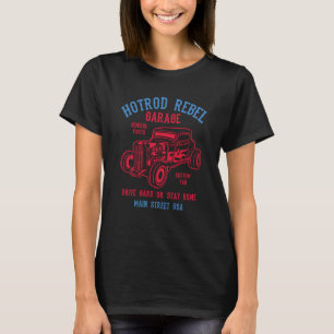 Camiseta Hotrod Rebel Automotive Nostalgia Old Car 7