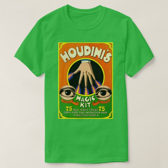 Camiseta Houdinis Magic Kit 70s Livro Retroativo (Frente do Design)