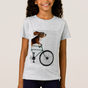 Camiseta Hound Basset na Bicicleta