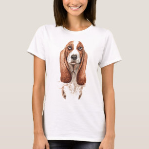 Camiseta Hound de Basset de Aquarela