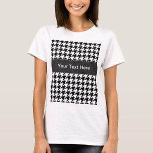 Camiseta Houndstooth preto & branco