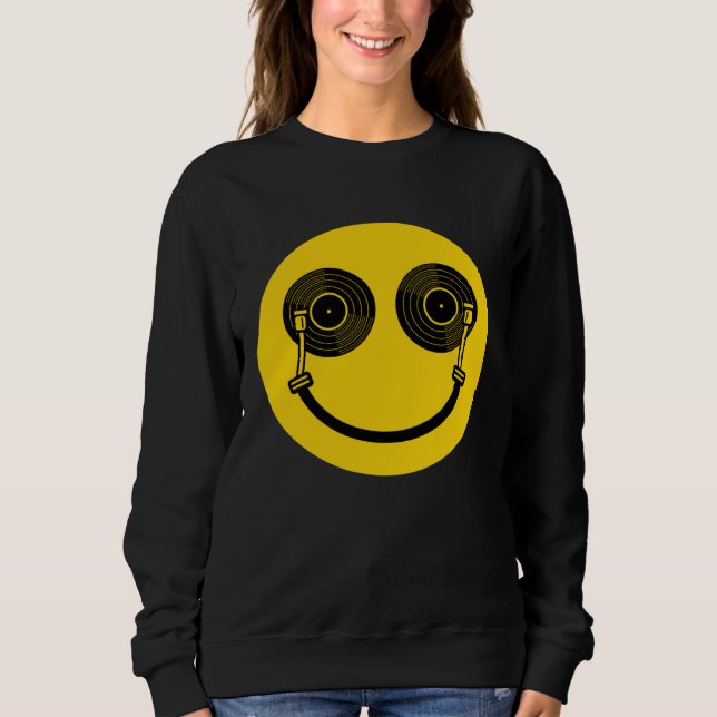 Camiseta House Music Dance Music DJ Turntable Shaped Smile (Frente)