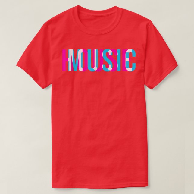 Camiseta House Music Glitch Optical Illusion Trippy EDM Rav (Frente do Design)