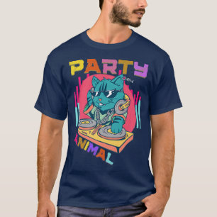Camiseta House Music Rave Cat Party Animal Gatinho Dj Youth