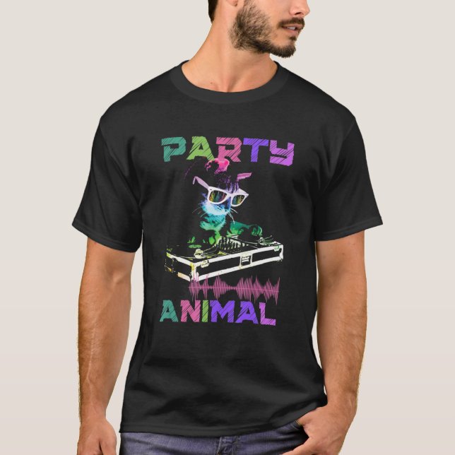 Camiseta House Music Rave Cat Party Animal Gatinho Dj Youth (Frente)
