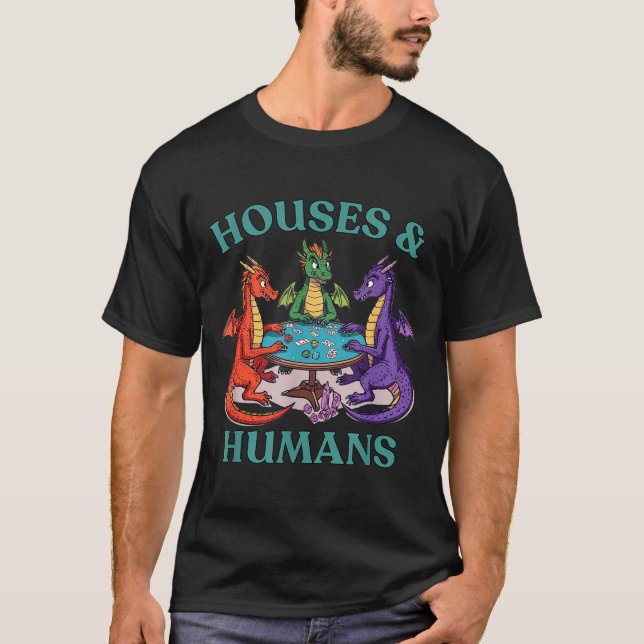 Camiseta Houses And Humans Dragon Tabletop Rpg Fantasy Paro (Frente)