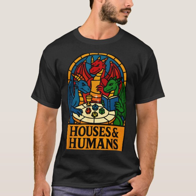 Camiseta Houses And Humans Funny Rpg Nerdy Gamers Men Women (Frente)