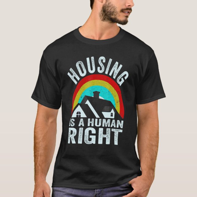 Camiseta Housing Is A Human Right Poverty Cancel Rent Stop  (Frente)