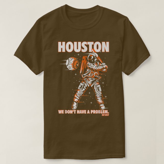 Camiseta Houston Não temos um problema com o baseball no es (Frente do Design)