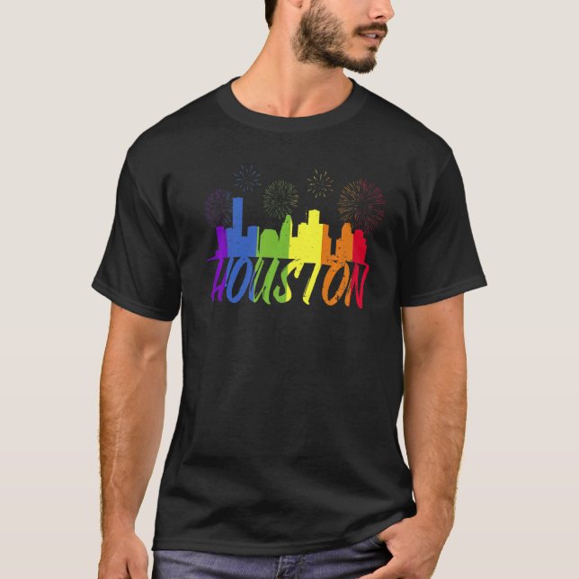 Camiseta Houston Pride Skyline Pride Parade Houston (Frente)