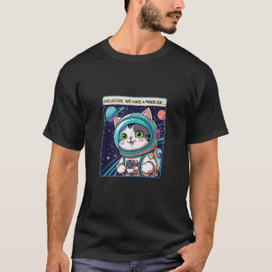 Camiseta Houston Temos um Astronauta Felino com um Pawblema