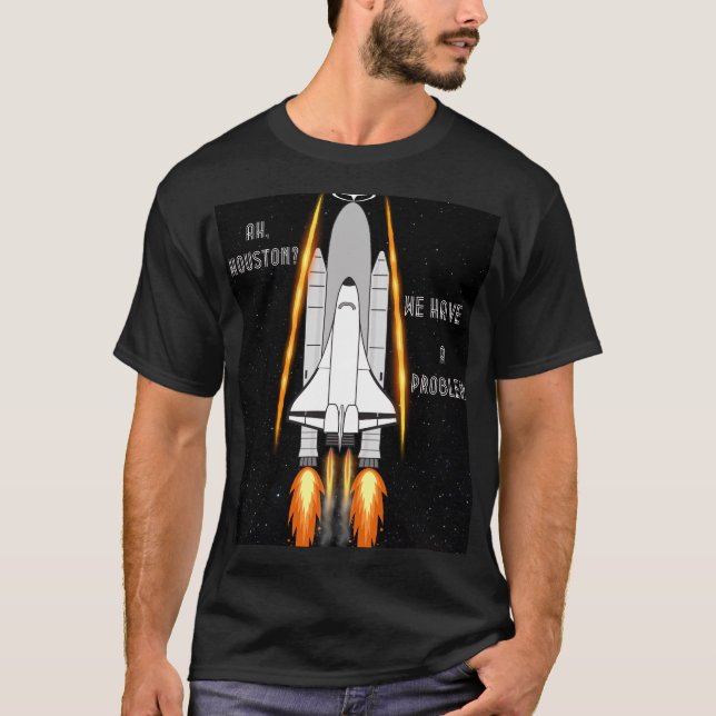 Camiseta Houston, temos um problema - Rocket no espaço (Frente)