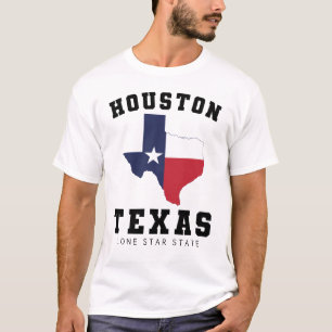 Camiseta Houston, Texas Flag Map White