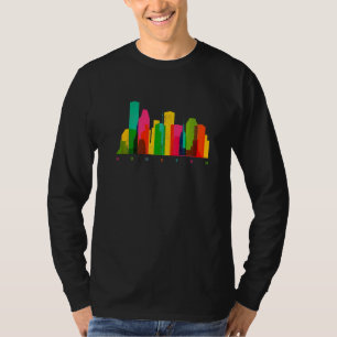Camiseta Houston Texas Skyline Colorida Houston TX