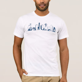 Camiseta Houston, Texas Skyline, Marinho - Arte em Linha
