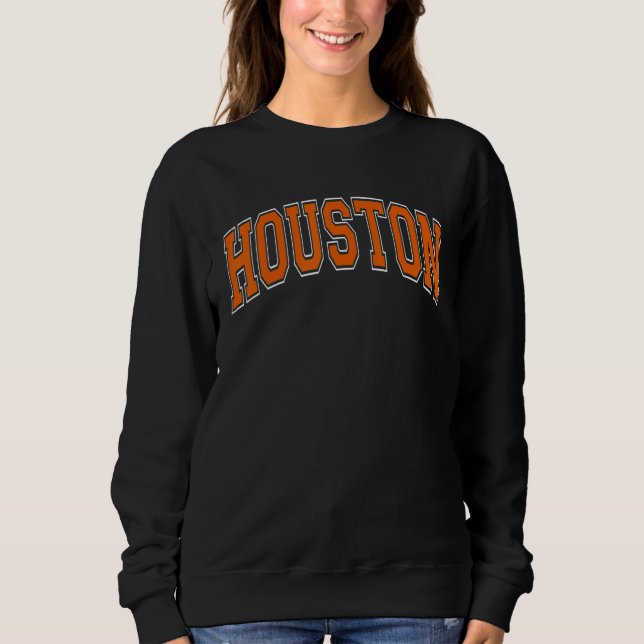 Camiseta Houston Texas TX Varsity Style Orange Font (Frente)