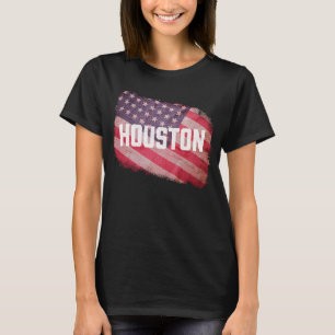 Camiseta Houston Texas USA American Flag Vintage US Souveni