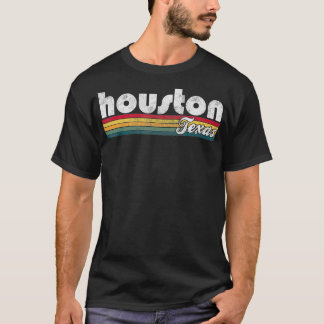 Camiseta Houston Texas Vintage 70s 80s Homens do Estilo Ret