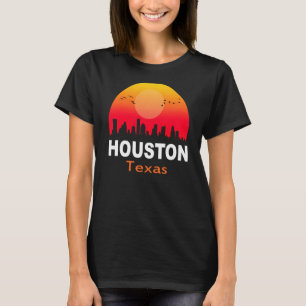 Camiseta Houston Texas Vintage Sunset Retro City State USA