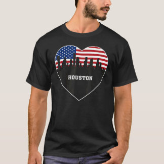 Camiseta Houston Texas Watercolor Skyline Estado inicial