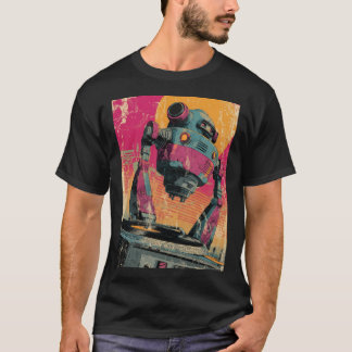 Camiseta Hovering DJ Drone — Retro Turntable with Hot Neon