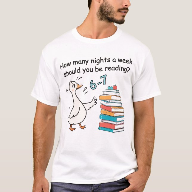 Camiseta How Many Nights a Week Should You Be Reading 6-7 (Frente)