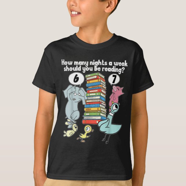 Camiseta How Many Nights A Week Should You Be Reading_ 6–7  (Frente)