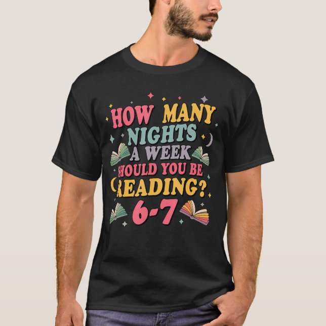 Camiseta How Many Nights Reading 67 Meme Six Seven Teacher (Frente)