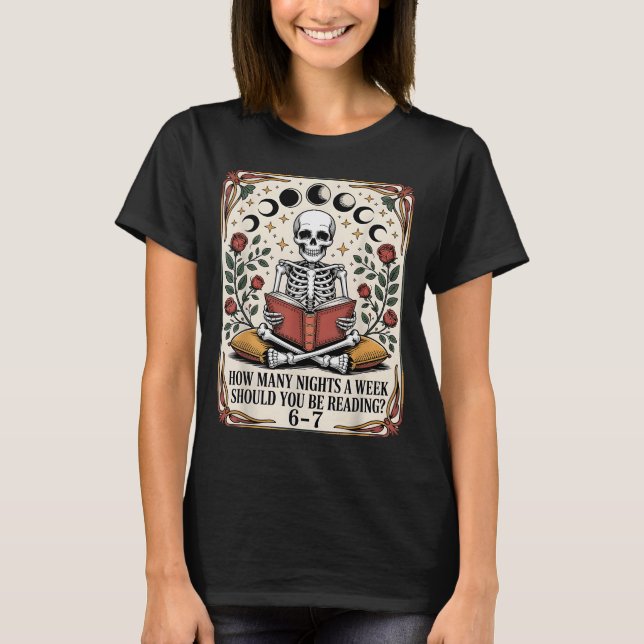 Camiseta How Many Nights Reading Meme 6 7 Funny Book Lover  (Frente)