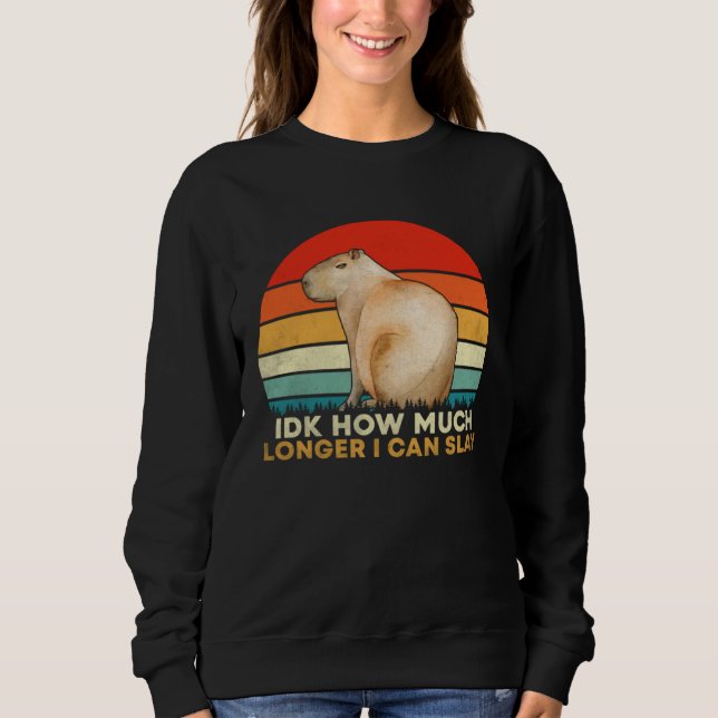 Camiseta How Much Longer I Can  Capybara Sarcastic Meme (Frente)