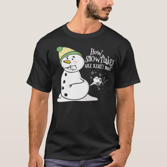 Camiseta How Snowflakes Are Really Made Funny Snowman Chris (Frente)