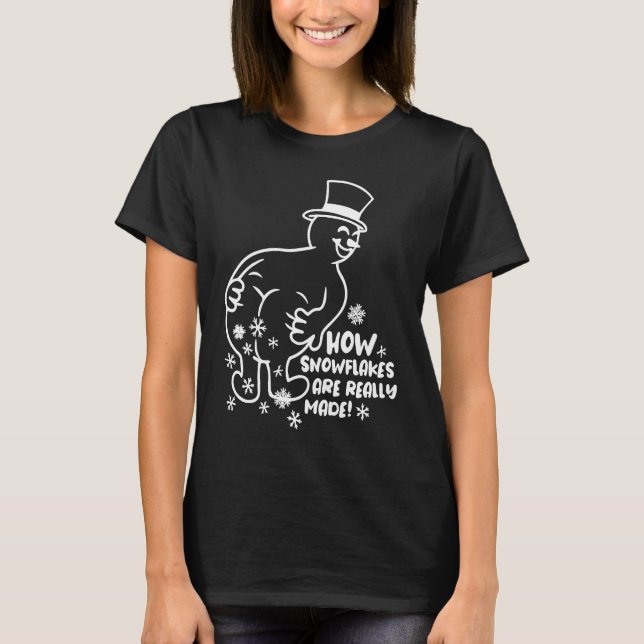 Camiseta How Snowflakes Are Really Made Snowman Christmas (Frente)