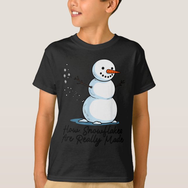 Camiseta How Snowflakes Are Really Made Snowman Christmas J (Frente)