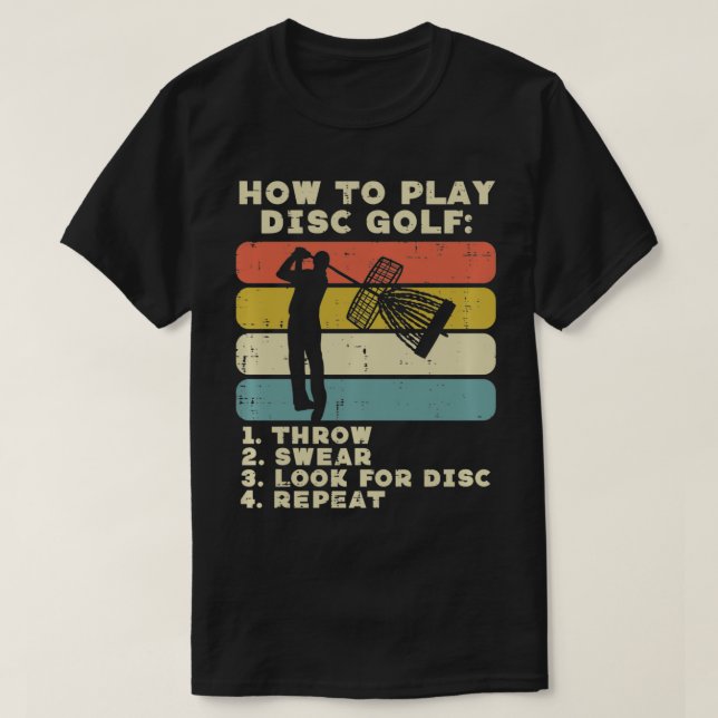 Camiseta How To Play Disc Golf Sunset Retro Frisbee Golfing (Frente do Design)