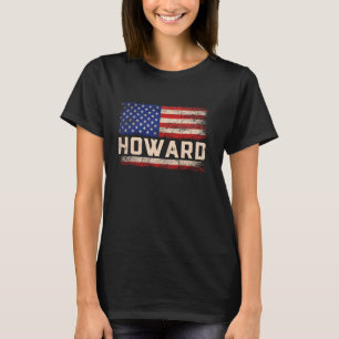 Camiseta Howard Sobrenome Shirt Howard Name American Flag