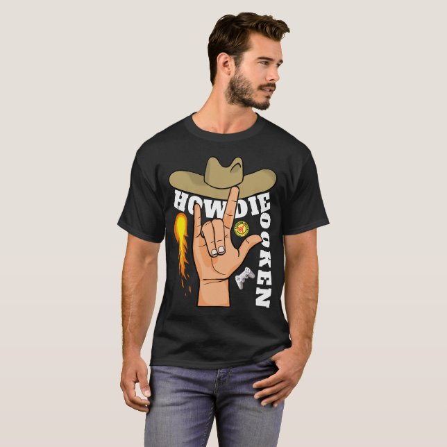Camiseta Howdie Ooken Cowboy Gamer (Frente Completa)