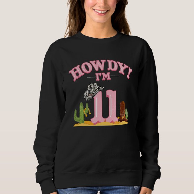 Camiseta Howdy Cowgirl 11 Birthday Western Country Southe (Frente)