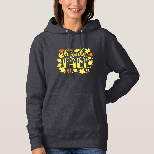 Camiseta Howdy Fall com Folhas (Frente)