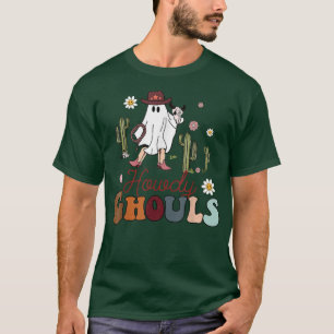 Camiseta Howdy Ghouls, Spooky Ghost, Lady Ghost Cowboy, Hal