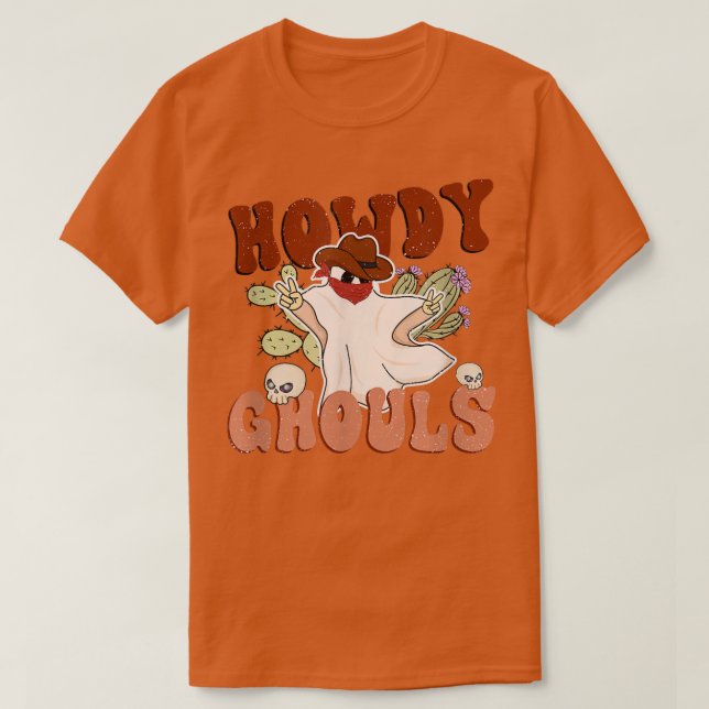 Camiseta Howdy Ghouls Western Halloween 1665 (Frente do Design)
